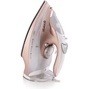 Tvaika gludināmais Gorenje SIH3200WR — 3200 W, keramiska sole, 0,42 l tvertne, 250 g/min tvaika trieciens, zelta apdare