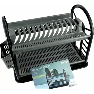 Two-tier dish drainer JetWorld DUNYA – countertop drying rack, double-level design