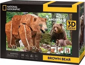 3D-пазл CubicFun National Geographic — Знаковые виды: Бурый медведь (модель 306-DS1096H)