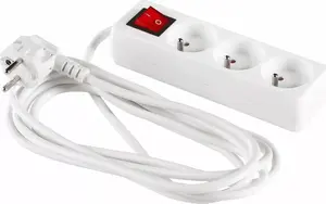 Elcan PM-ZW-3G-50 Power Strip with 3 Sockets and 5m Cable, White