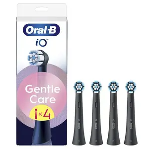 Replacement toothbrush heads BRAUN Oral‑B iO GentleCare 4‑pack for adults, black, compatible with Oral‑B iO