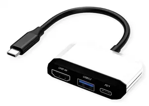 Laptop dock/port replicator VALUE 12.99.3199 — wired USB 3.2 Gen 1 Type-C, 3840×2160@60Hz, black/white