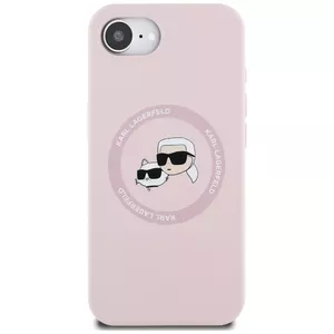 Phone case Karl Lagerfeld Liquid Silicone K&CH Heads MagSafe for iPhone SE4 Pink