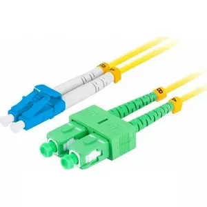 Fiber Patchcord LANBERG LC/UPC to SC/APC Duplex Singlemode G.657.A1 3.0mm LSZH, 0.5 m, yellow