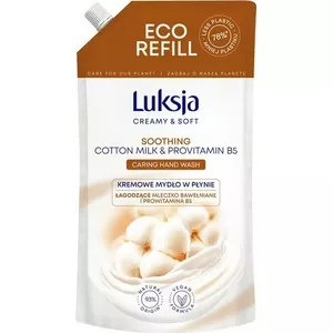 Liquid hand soap refill LUKSJA Creamy & Soft Cotton Milk with Pro-Vitamin B5 900 ml