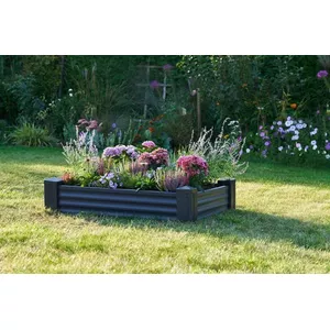 Garden Cente Raised Bed 80x120cm Dark Grey Plastic