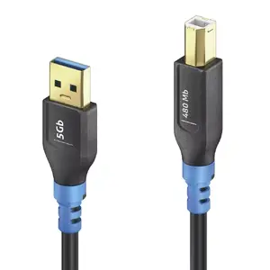 USB cable PureLink FI-U200-030 3 m USB A USB B Black Blue