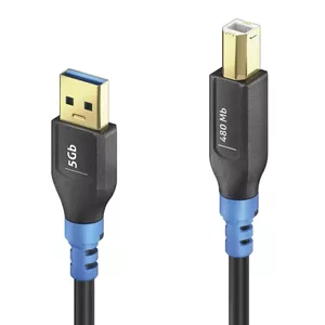 USB cable PureLink FI-U200-003 USB 2.0 0.3 m USB A USB B Black Blue