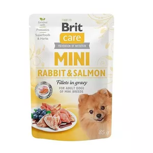 Влажный корм для собак Brit Mini Rabbit & Salmon 85 г — BRIT Care, без злаков, без глютена, для взрослых мелких пород