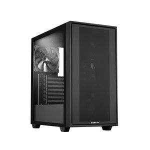 PC Case CHIEFTEC GS-03B-BLK-OP Midi Tower, black, supports Mini-ITX/Micro ATX/ATX/EATX, 3×140 mm front fans, rear fan, 2×3.5" bays, side window
