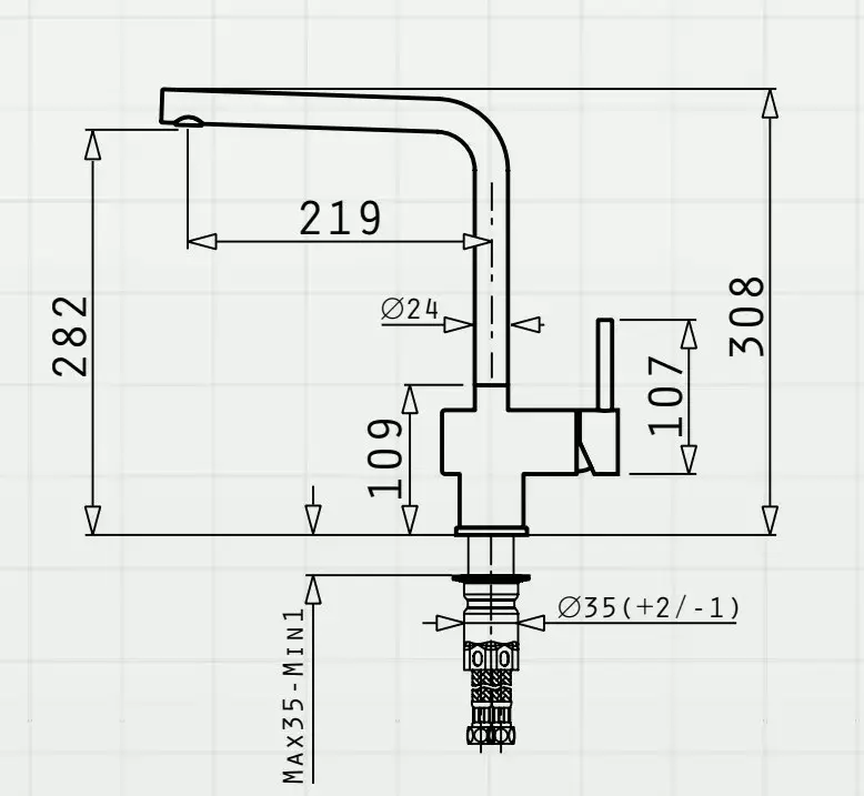 Pyramis Volcano Kitchen Sink Tap Photo 2