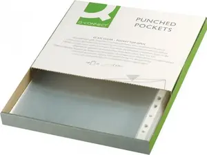 Document Sleeves Q-Connect A4 PP transparent pack of 100 – protective plastic pockets