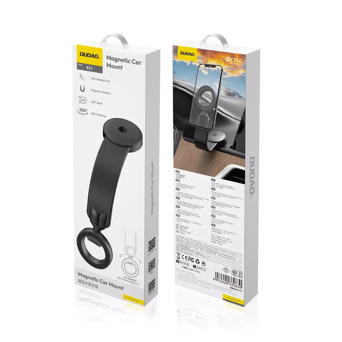 Car phone holder Dudao F21 MagSafe black Photo 2