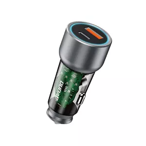 Car Charger Dudao R4T 30W with USB-A and USB-C, grey
