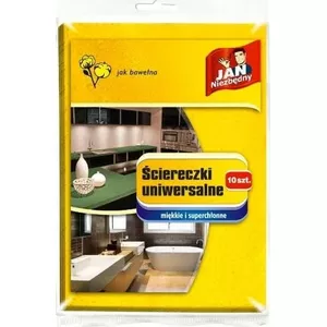 Cleaning cloths JAN Niezbędny universal soft 10 pcs, reusable household wipes