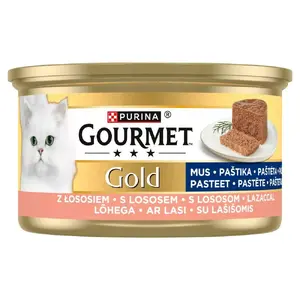 Влажный корм для кошек Purina Nestlé GOURMET Gold Mousse Лосось 85 г, мусс, взрослым, белок 10.5%, жир 6.5%