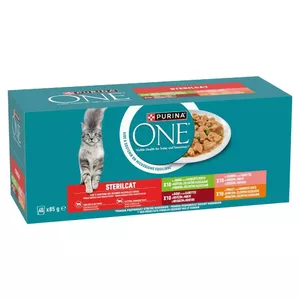Wet cat food Purina Nestlé Sterilcat Beef Salmon Chicken Turkey 40 x 85 g sachets for sterilised adult cats