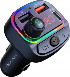 FM Transmitter Bounn C14 — Car Charger with QC3.0 and PD18W