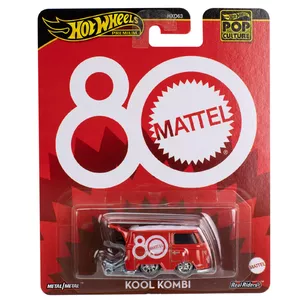 Машинка Hot Wheels Kool Kombi 80-летие Красный Белый Металл Пластик