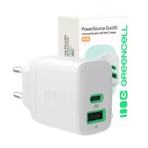 Lādētājs Green Cell PowerSource Duo30 USB-A un USB-C 3A