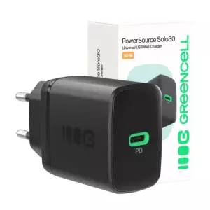 Power adapter Green Cell PowerSource Solo30 30W Black — USB-C single‑port charger