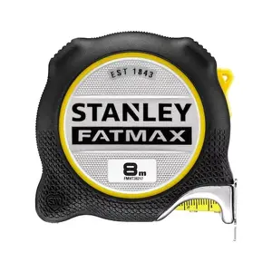 Tape measure STANLEY FMHT38217-0 8 m — compact metal case, black/yellow