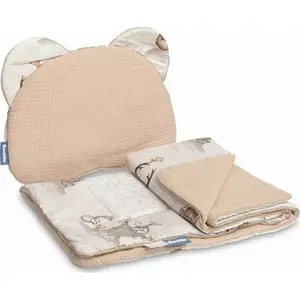 Baby muslin stroller set Sensillo KOMPLET MUŚLINOWY DO WÓZKA - Zagajnik Brown