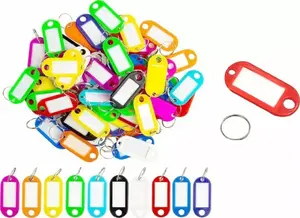 Key rings pack Staples 100 pcs — assorted metal/plastic split rings for keys
