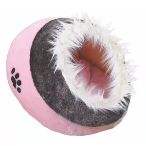 Pet bed Trixie Minou cuddly cave 35x26x41 cm — pink/grey hooded sleeping cave