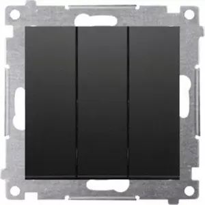 Kontakt-Simon тройной модуль кнопки DP31.01/49 10AX 250V быстрозажим матовый чёрный