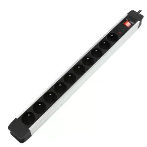 Сетевой фильтр LOGON LPS030 10 розеток 230В 1.5м Черный Серый