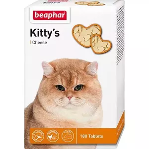 Vitamīniem bagātināts barība - Beaphar KITTY'S Cheese, 180 tabs.