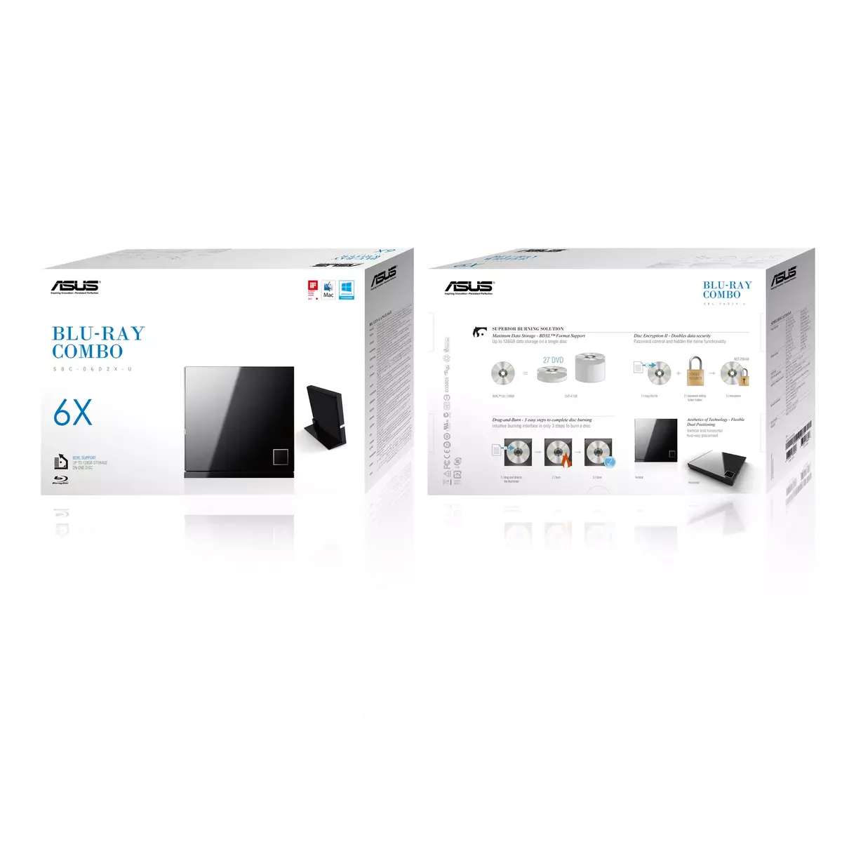 ASUS Blu‑Ray DVD Combo SBC-06D2X-U ārējais disks Photo 3