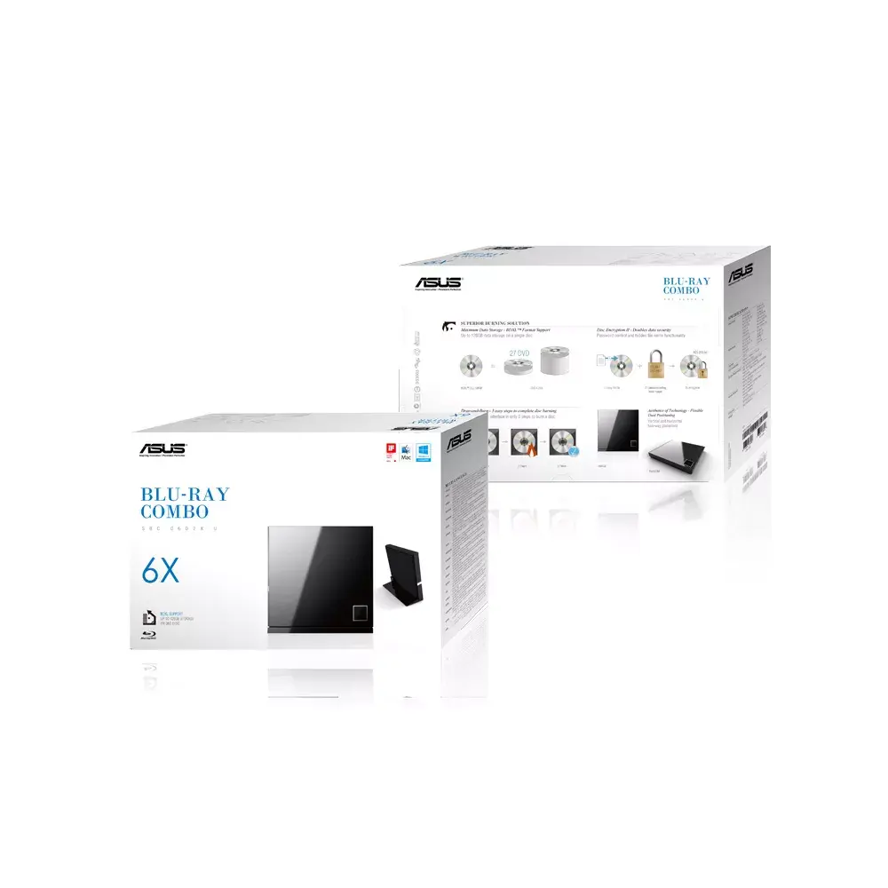 ASUS Blu‑Ray DVD Combo SBC-06D2X-U ārējais disks Photo 5