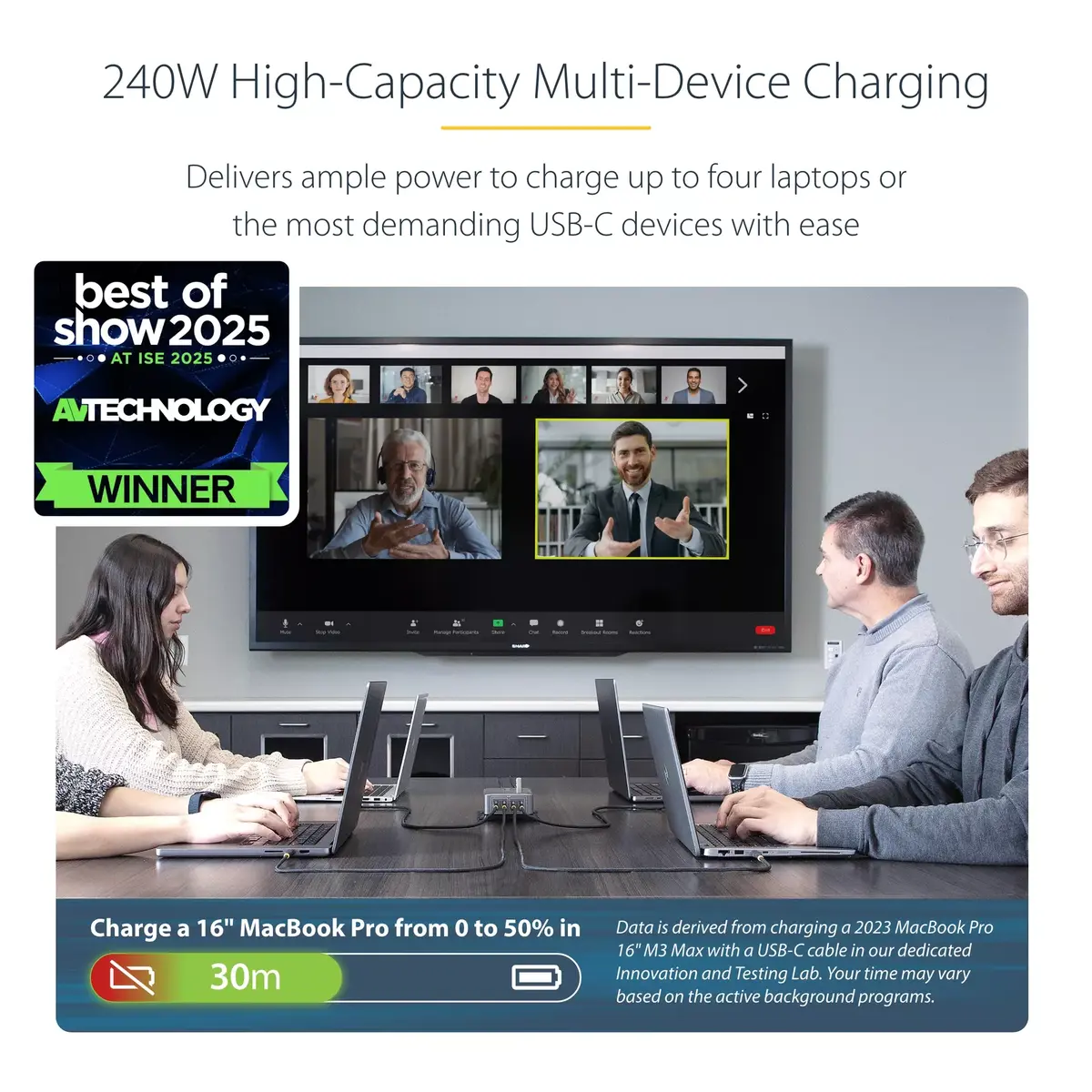 USB-C lādētājs StarTech.com 4-portu 240W Photo 6