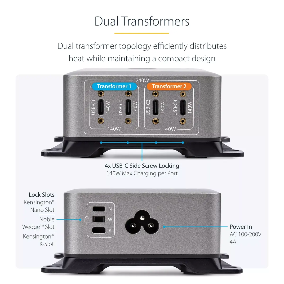 USB-C lādētājs StarTech.com 4-portu 240W Photo 12