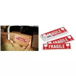 этикетка agipa 60 x 190 мм — «FRAGILE» белый текст на красном фоне