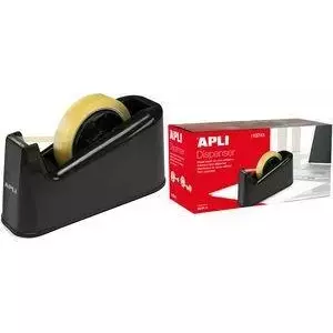 Tape dispenser agipa 13741 — black ABS body, for tape up to 25 mm × 66 m