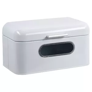 Storage box KESPER DE7618052 metal 30x18x15 cm – lockable lid, stackable, white