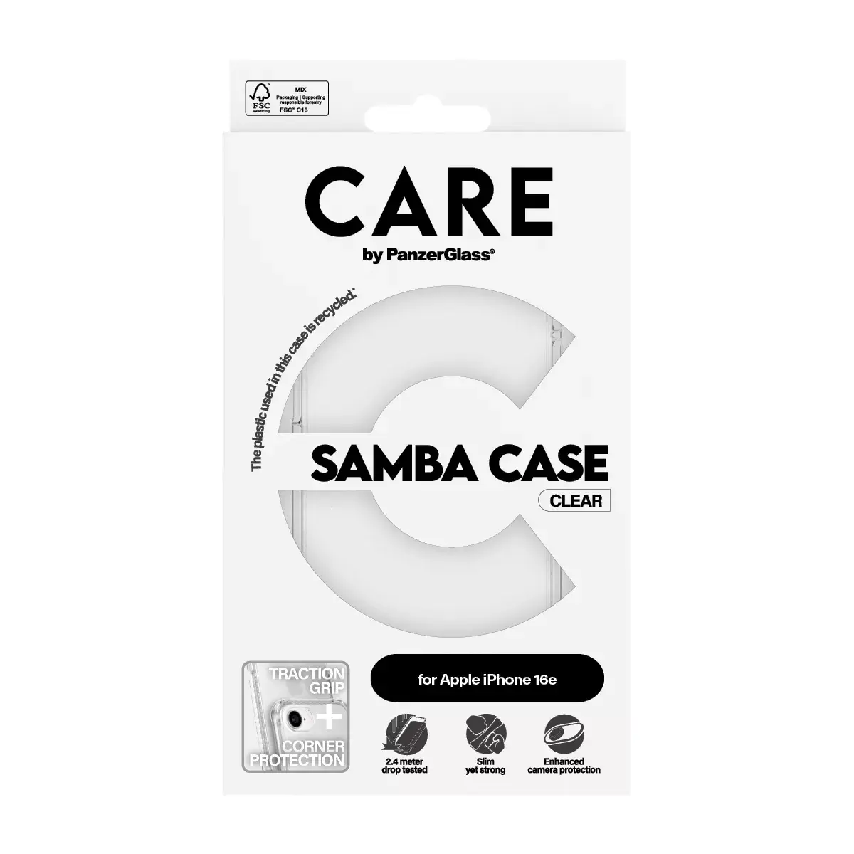 Vāks PanzerGlass CARE by Fashionable Case Samba Transparent iPhone 16e Photo 3