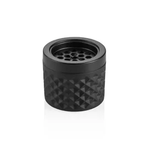 Ashtray WAS DE1231119009 Black Glass and Metal, 9.5 cm