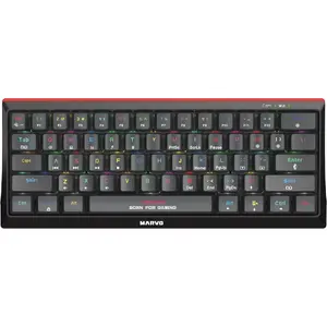 Mechanical gaming keyboard Marvo Hecate 61B, 61-key compact, wired USB, RGB, blue switches, black