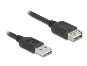 USB A to USB A cable DELOCK 81511 — USB 2.0, 0.5 m, black, gold-plated contacts