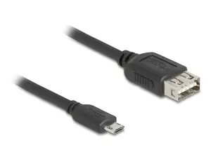 USB 2.0 cable DELOCK 81520 — Micro‑USB B to USB A, 3 m, black