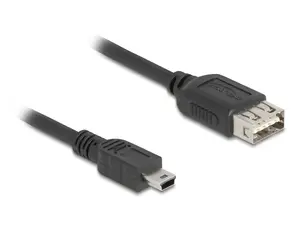 USB cable DELOCK 81522 — USB 2.0, Mini-USB B to USB A, 0.2 m, black