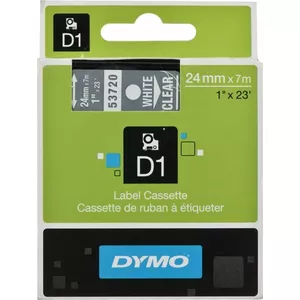 Label tape Dymo D1 24 mm x 7 m transparent with white text
