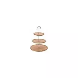 Трехуровневая сервировочная подставка Excellent Houseware из бамбука 35 см