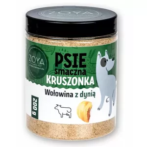 Лакомство для собак ZOYA Beef and pumpkin crumble 200 г — натуральная говядина и тыква для взрослых собак, белок 35,4%, жир 12,7%
