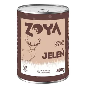 Влажный корм для собак ZOYA Deer 800 г — полнорационный консерв с олениной, 11.4% белка, 7.2% жира, 75% влажности