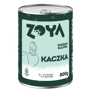 Влажный корм для собак ZOYA Duck 800 г в банке — полноценный рацион для взрослых, 75% влажность, 10,5% белка, 7,5% жира